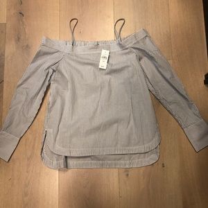 NWT Loft striped cold shoulder shirt
